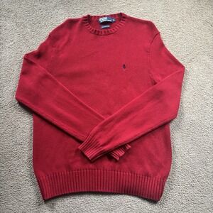 Polo Ralph Lauren Sweater Men's Large Red Pima Cotton Classic